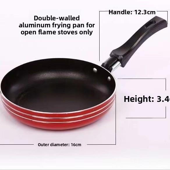 

Мини сковорода для жарки яиц с пластиковой ручкой и алюминиевым плоским дном, утолщенная антипригарная сковорода с плоским дном для жарки яиц и стейков, алюминиевая сковорода для жарки Diameter 16cm