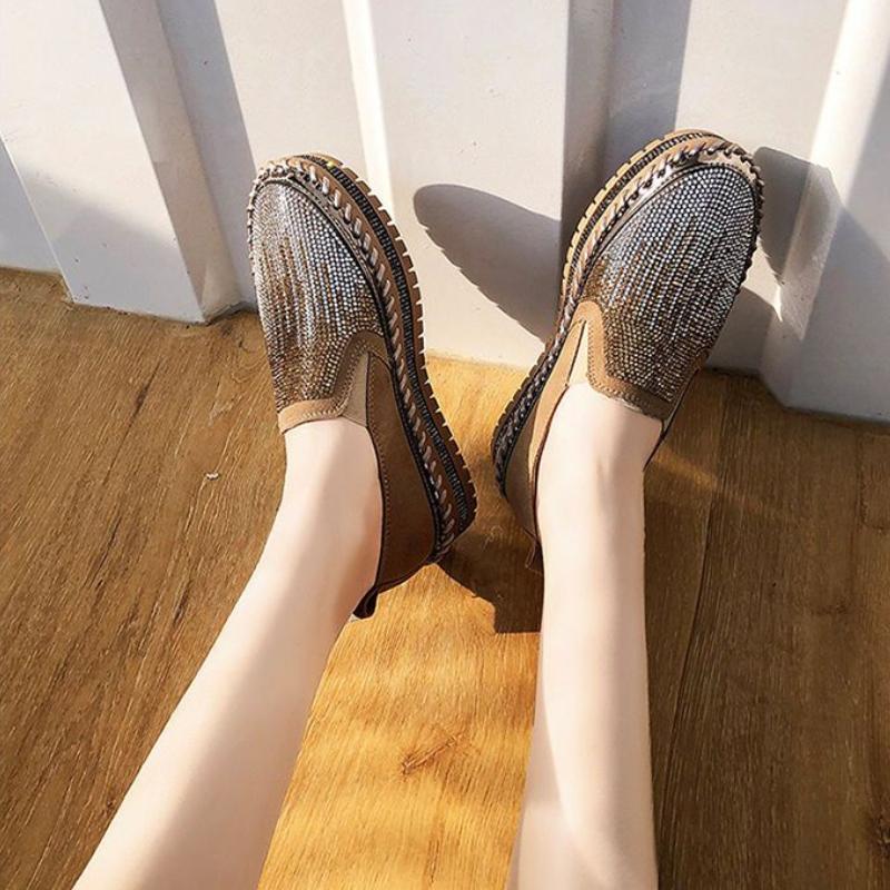 Fashion With Crystals Rhinestone Spring Autumn Fashion 2024 Women's Shoes Diamond Vulcanized Shoe Designer Luxury Light Ladies Footwear