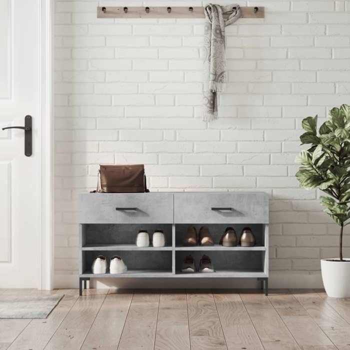 VidaXL Shoe Bench, Shoe Cabinet with 4 Shelves and Legs, Shoe Rack with 2 Drawers Living Room, Modern, 829744