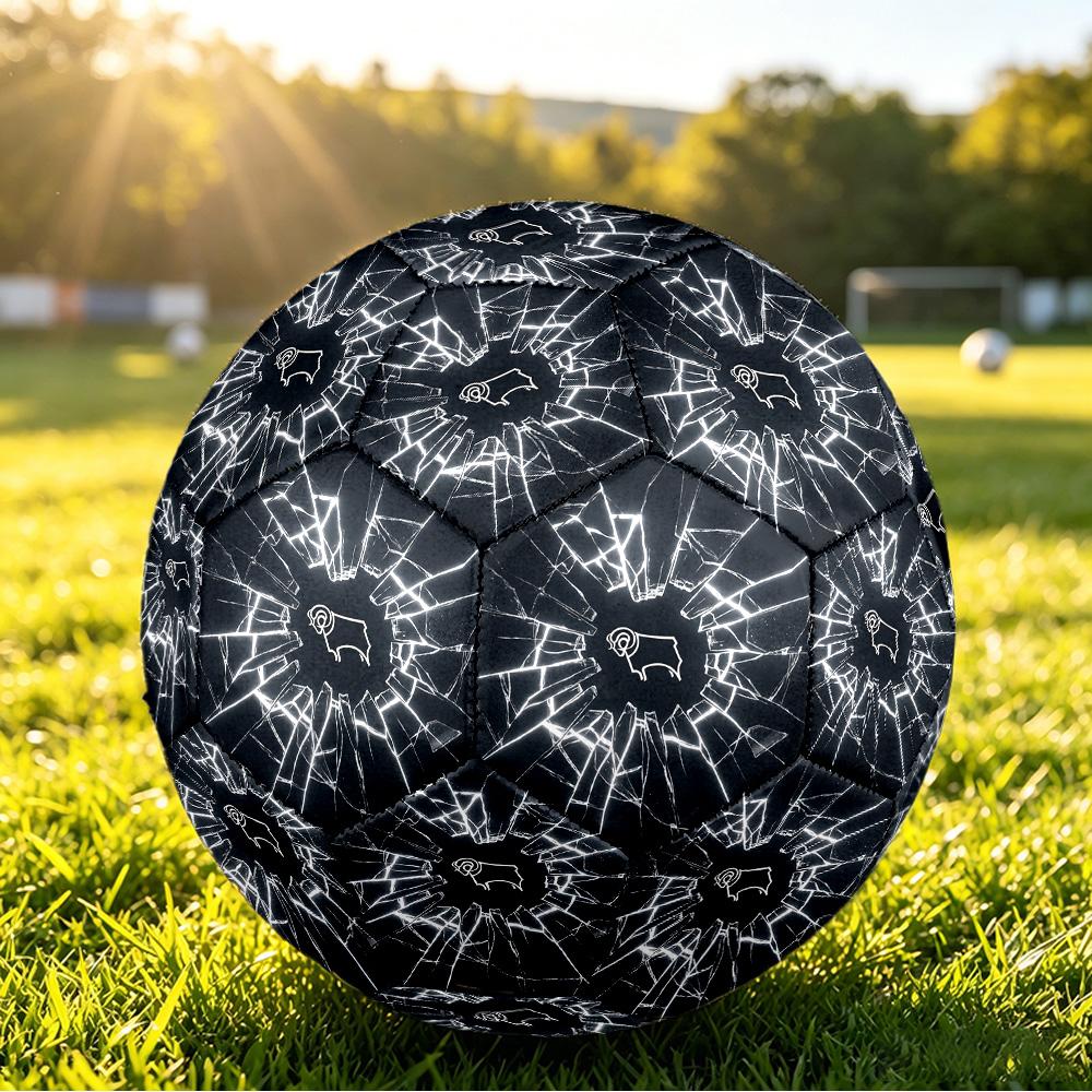 Derby County FootballPrinted Size 5 Soccer Bball, Anti Slip Adult Match Football Souvenir for Football Fans