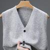 Single Breasted Pullover Autumn Sleeveless Vests Men Work Sweater Knitted Male Waistcoat Jumper Pullovers Roupas Masculinas