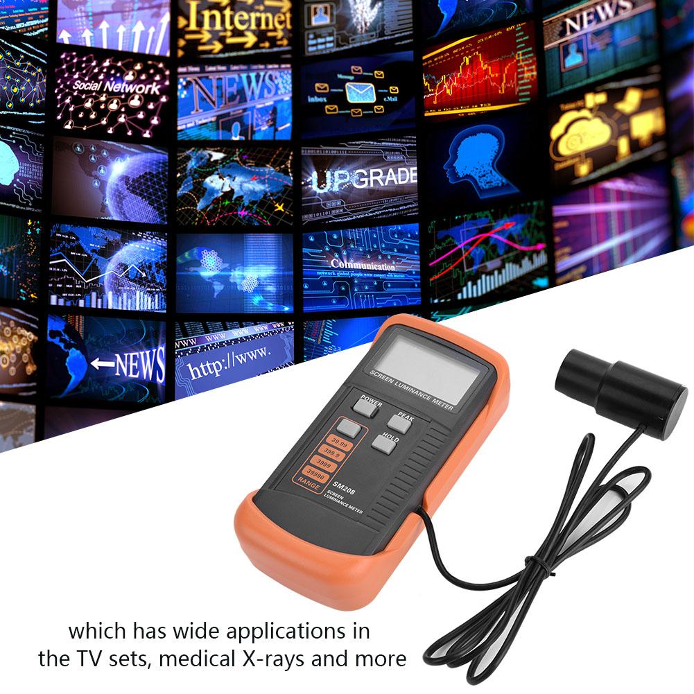 SM208 Screen Brightness Meter Portable Luminance Meter with Light Detector 0.01-3 0 cdCelsiusm