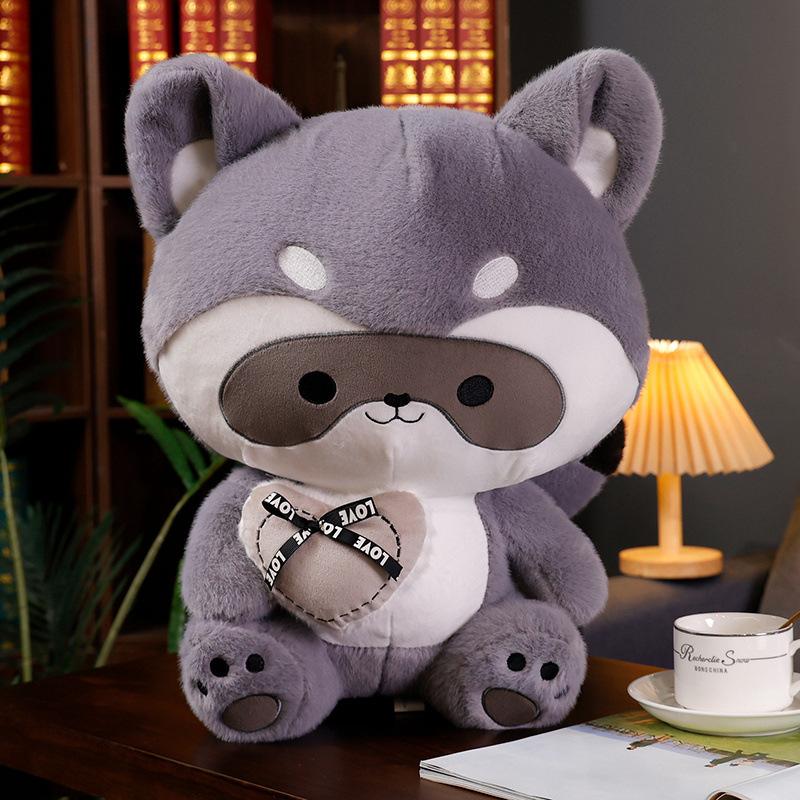 

Love raccoon doll plush toy raccoon doll children soothing pillow ragdoll birthday gift 25cm（0.22kg） серый