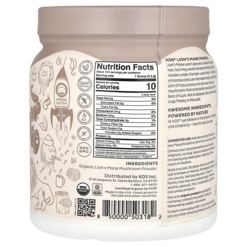 Bio prášek z houby jeleního parohu, 364 g(12.84Oz)