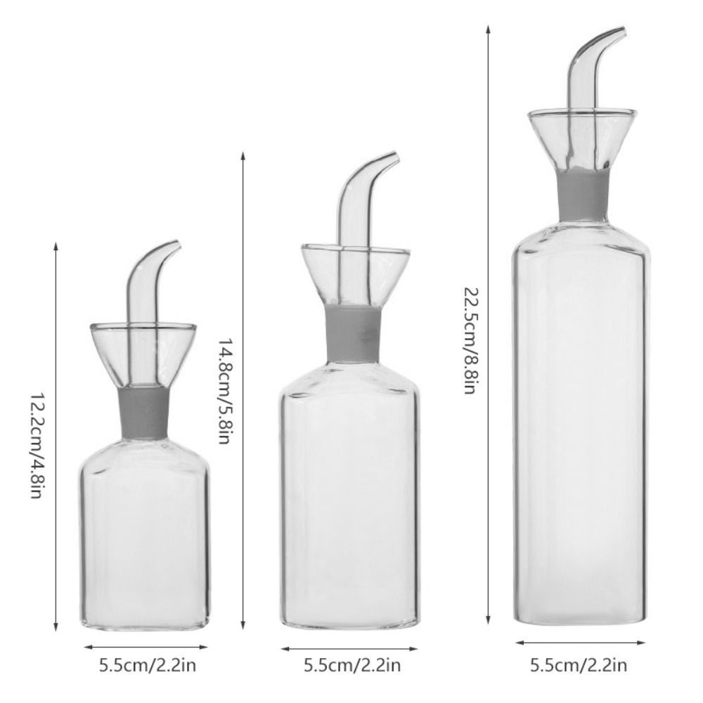 Glass Oil Dispenser 150/200/450ml Condiment Container Leakproof Vinegar Bottle  Seasoning