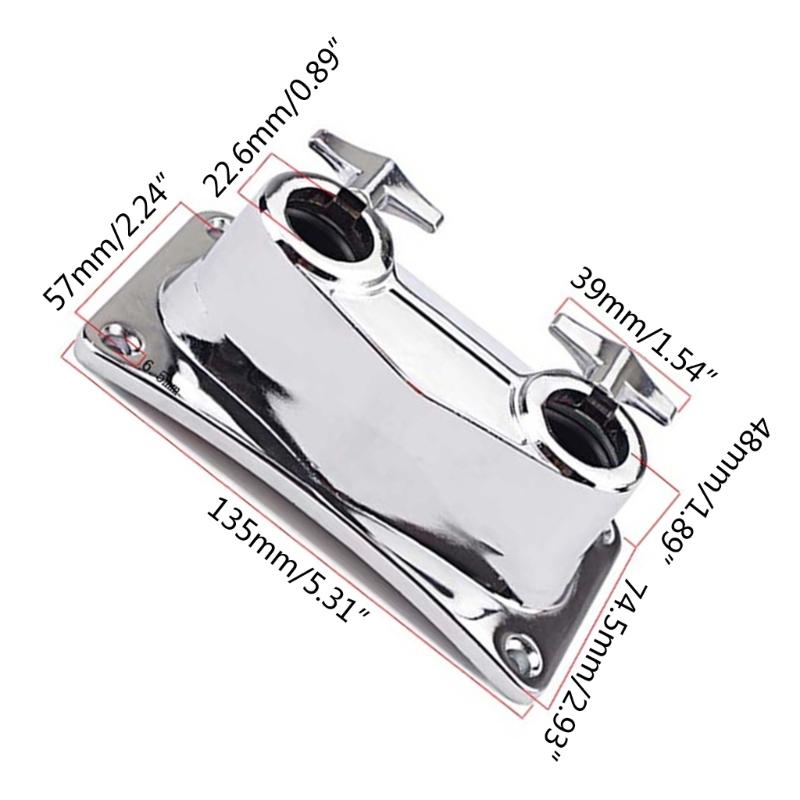 Double Hole Drum Connector Replacement Cymbal Holder Clamp Cowbell Mount Bracket Drum Accessory Easy to Install