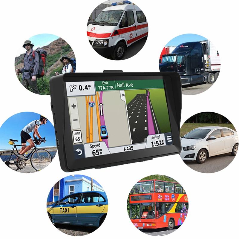 Car GPS Navigation System 7 Inch With Sunvisor 256 16GB Truck Sat Navigator FM Transmitter Free Maps