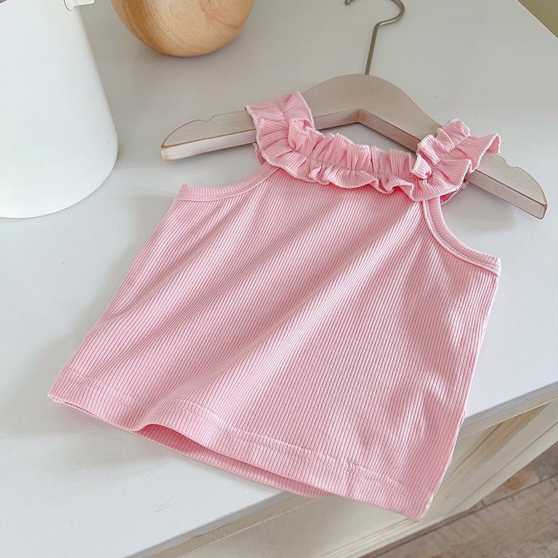 Girls Summer Ruffle Camisole And Floral Skort Set Casual Two Piece Outfit