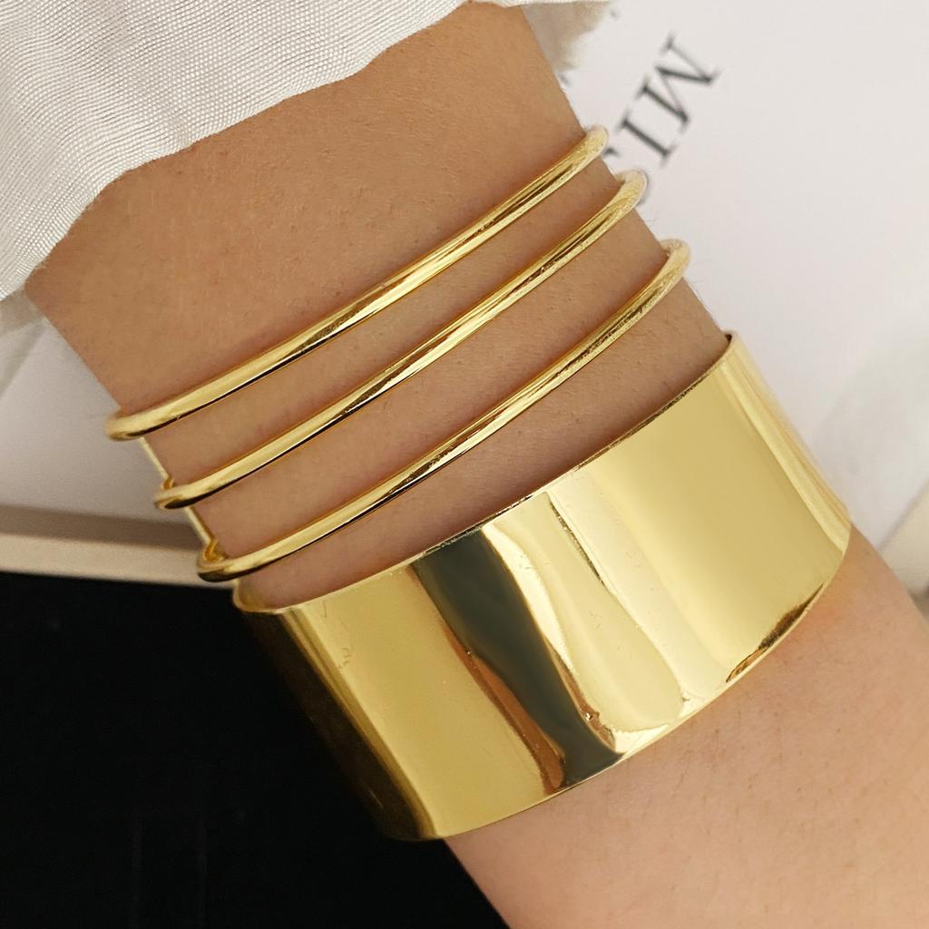 Wind Personality Exaggerated Large Area Smooth Surface Bracelet Bohemian Style Multi-layer Alloy Bracelet Women's Bracelet