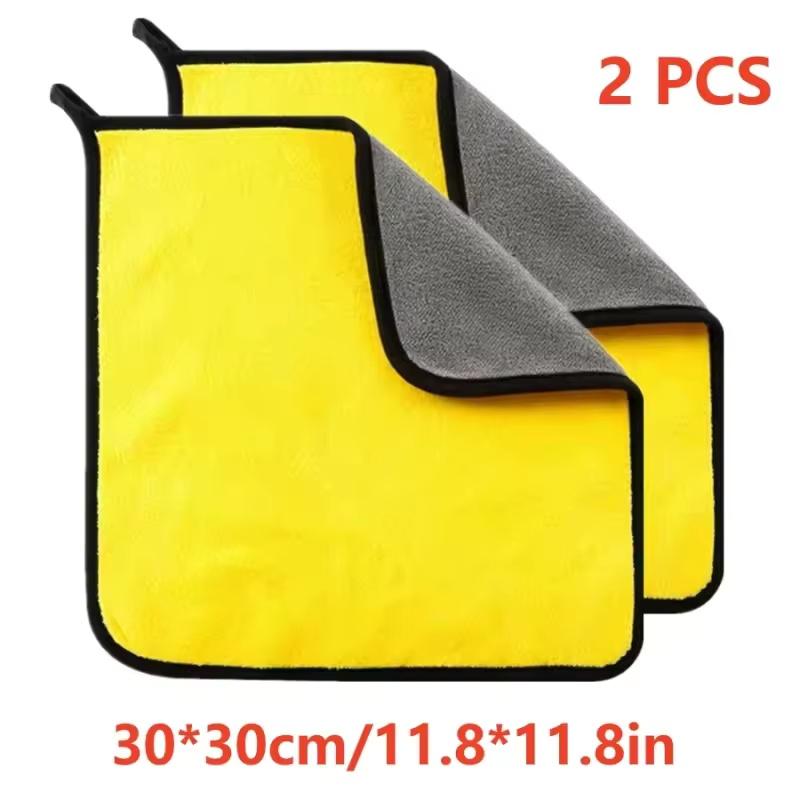 

Microfiber Double Layered Cloth Towel Set Extra Thick Plush Microfiber Cleaning Cloths for Household Auto Cars Interior Exterior