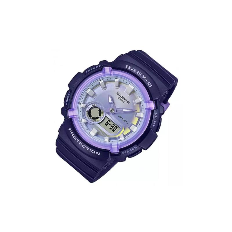 Casio BABY-G series sports fashion resin strap waterproof quartz movement resin strap Japanese and Korean watch women's watch purple dial BGA-280DR-2A