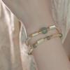 Elegant and gentle natural Hetian jade bracelet for women, vintage light luxury niche white butterfly shell bamboo knot bracelet jewelry