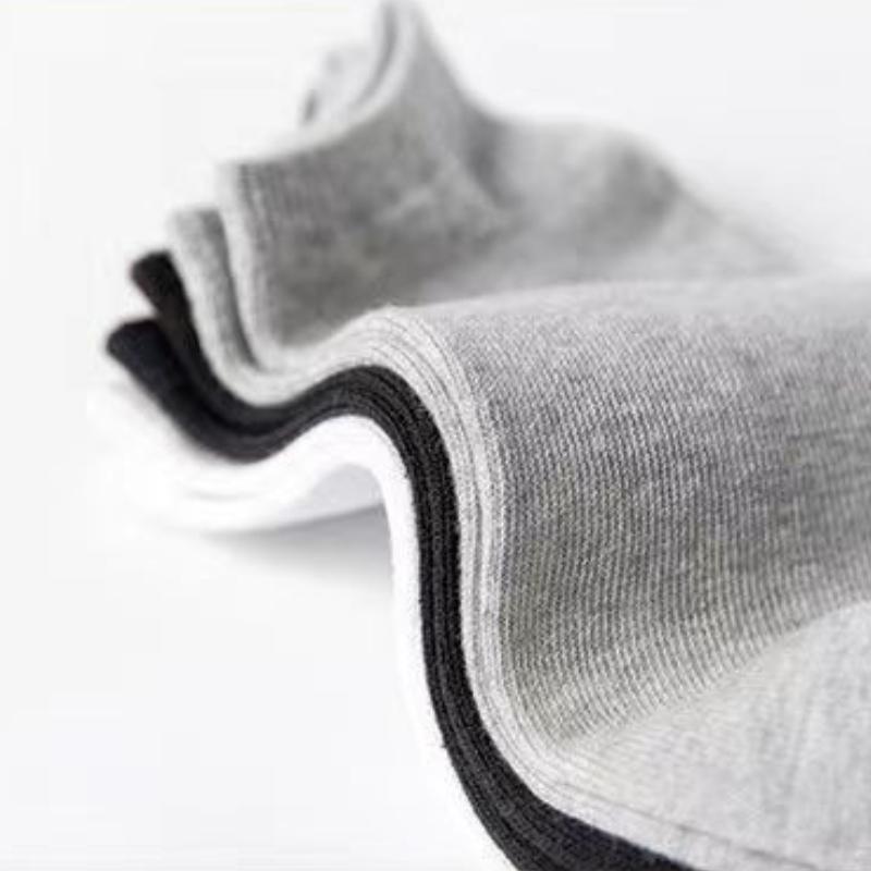 5 Paires Chaussettes Cheville Femme Blanc Noir Chaussettes Femme Respirantes Chaussettes de Sport Couleur Unie Socquettes Chaussettes Confortables en Polyester