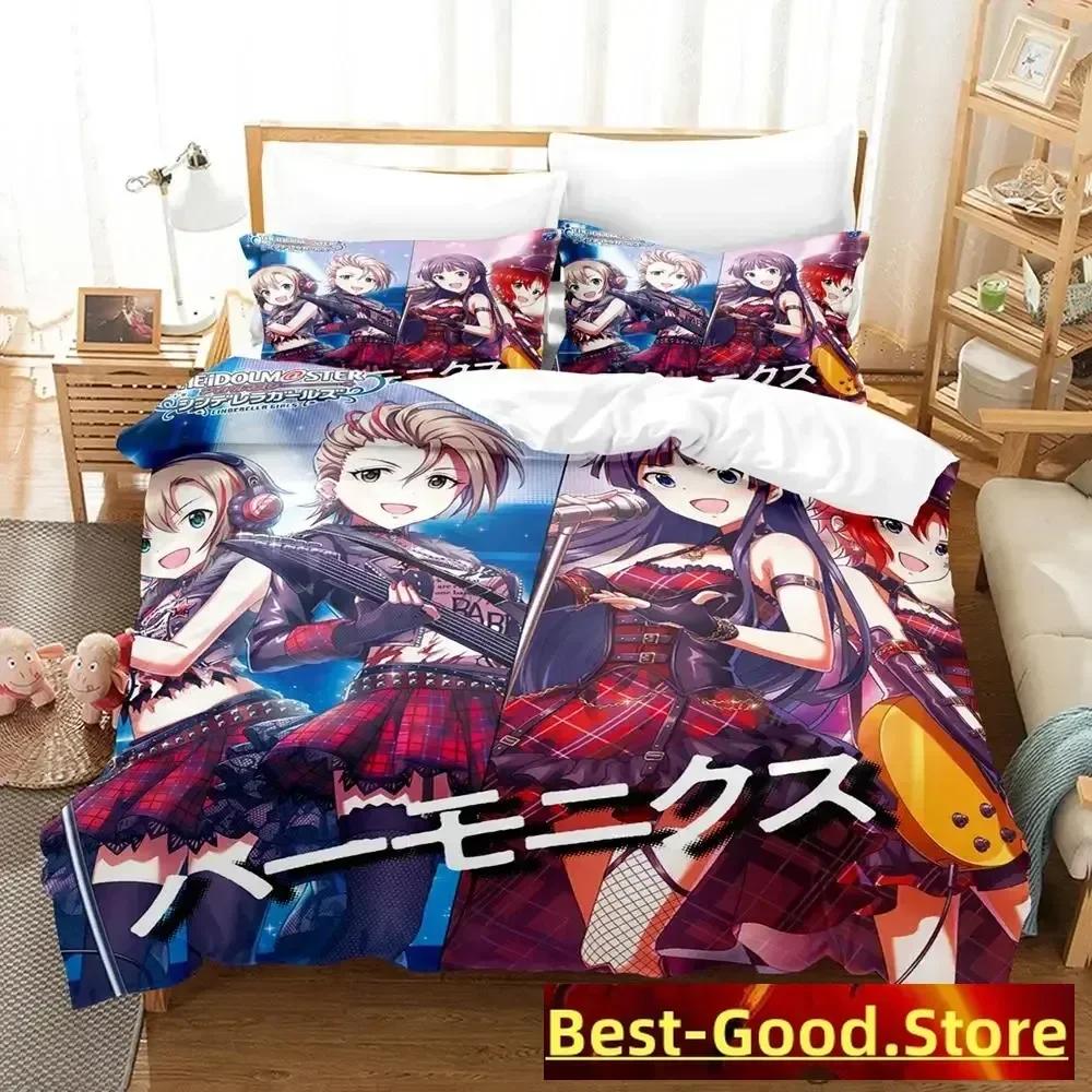 New THE iDOLM@STER Cinderella Girls Starlight Stage Bedding Set Cartoon Anime three-piece set Adult Kid Bedroom Duvetcover Sets