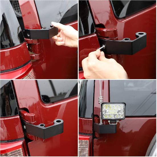 Držák antény pátých dveří a držáky pro montáž LED světla na kapotu pro Toyota FJ Cruiser 2007-2021