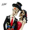 Unique Gothic Gift Skeleton Couple Statue, Romantic Figurine, Resin Home Decor Man And Woman Sculpture for Halloween Table Weather-resistant Courtyard