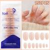 150pcs Fashion Glossy Finish Fake Nails Gradient Nude Short Almond False Nails Natural Nail Tips Daily Wear