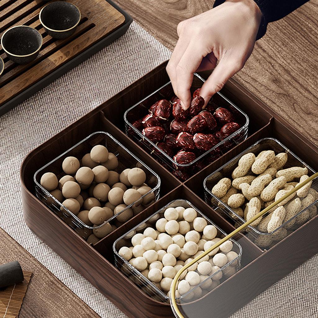 Divided Candy Box Nut Holder Multipurpose Snack Serving Tray Appetizer Platter for Snacks Nuts Fruits Small Items Jewelry