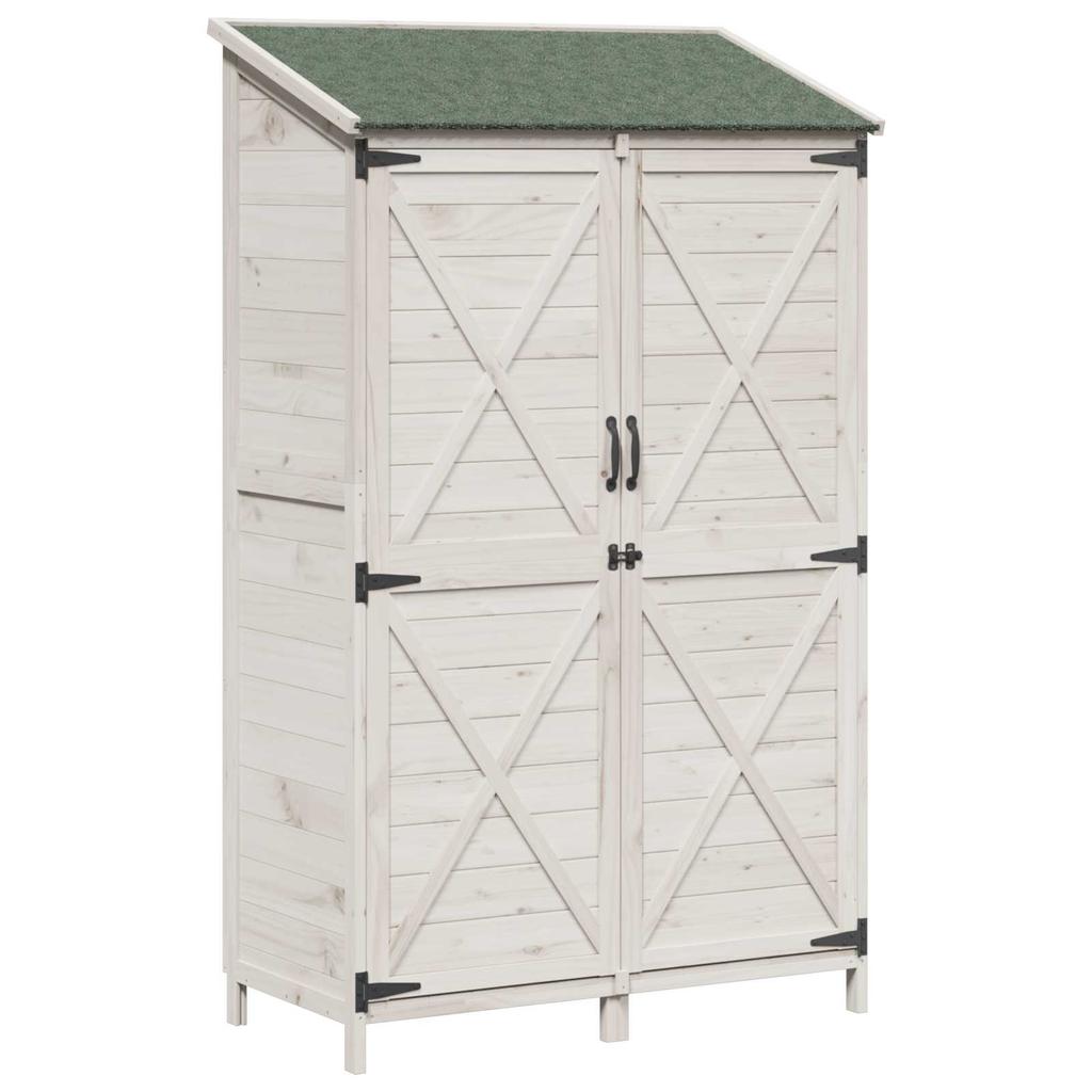 Garden Shed White 106 x 56 x 176.5 cm Solid Spruce Wood