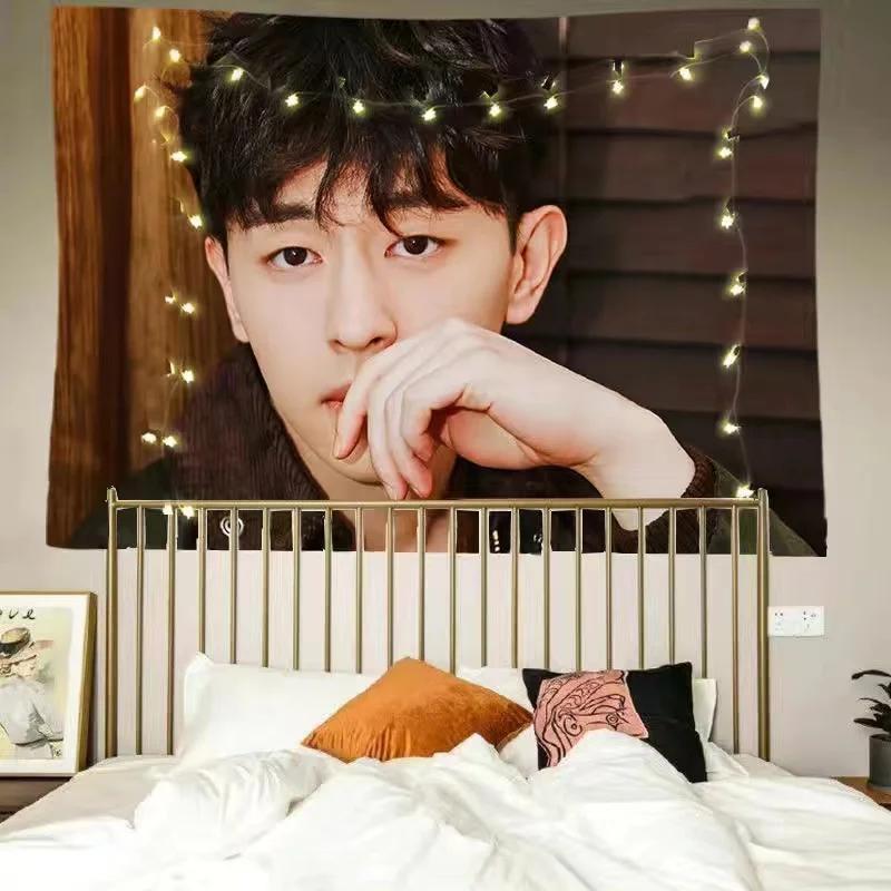 Celebrity support tapestry polyester wall hanging Kpop style fan decoration bedroom dormitory photos wall background decoration