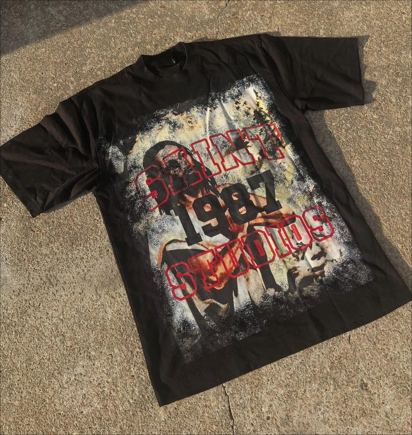 

Y2K Новые футболки оверсайз Мужские Женские Харадзюку Винтажные с графикой персонажей Принтованные с короткими рукавами Готические Хлопковые Повседневные Футболки Топы 4XL