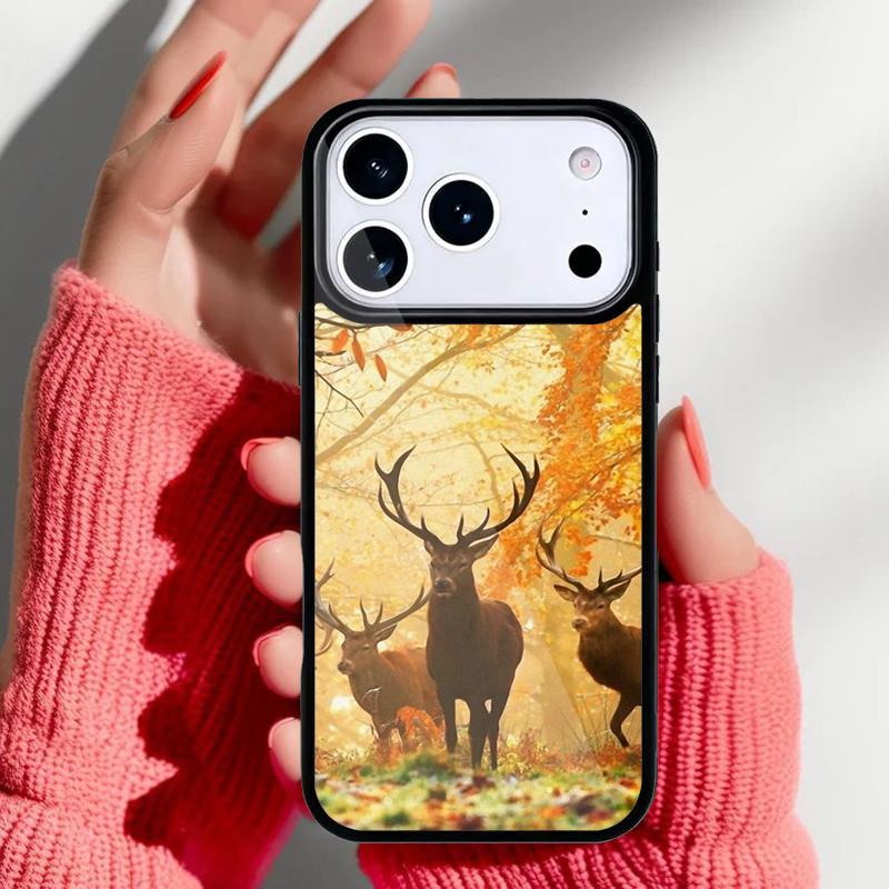 Animal Deer Art Phone Case for iPhone 17 16 15 14 13 Pro Max Back Cover for 12 11 Pro Coque