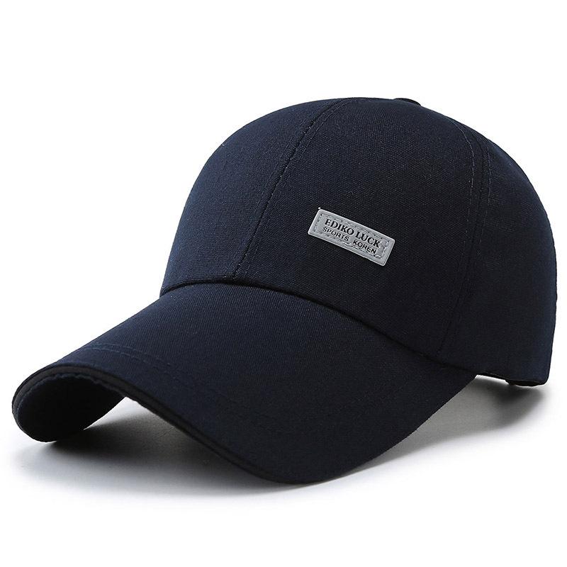 Spring and Autumn New Hat Men's Canvas Luminous Label Printing Baseball Cap Sunshade Sunscreen Big Eaves Cap