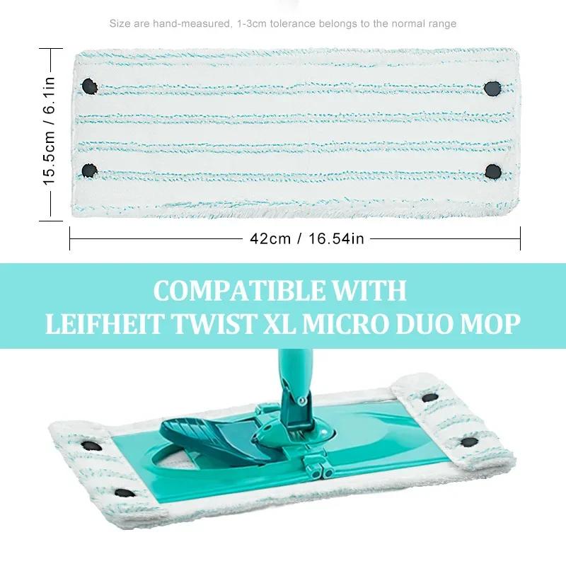 3PCS Microfiber Mop Flat Replacement Head for Leifheit Wet and Dry Use Cleaning Pad for Home Floor Cleaning Supplies