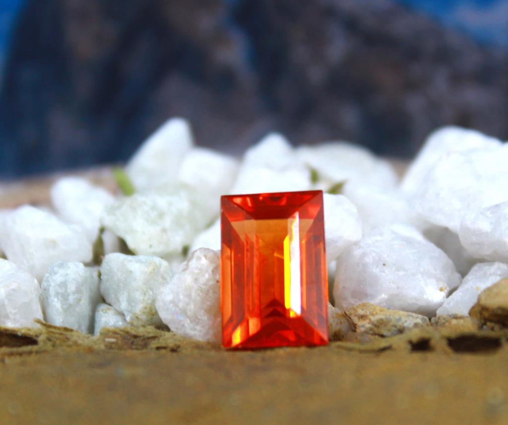 8.65 Carat Exclusive Emerald Shape Orange Sapphire Certified Sri Lanka Gemstone SN605