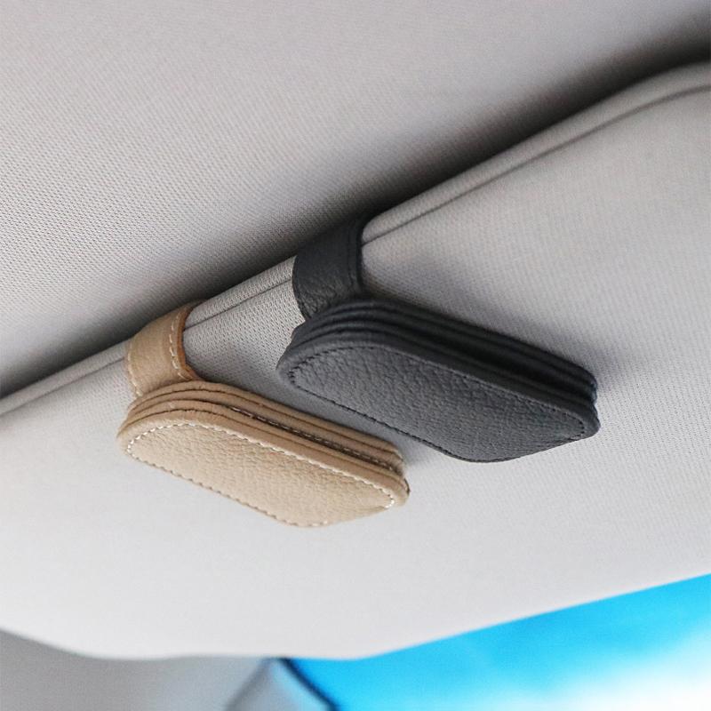 Auto Sonnenblende Clip Brillenetui Auto Sonnenbrillen Visier Brillenhalter Sonnenbrillenhalter Pu Leder Brillenhalter