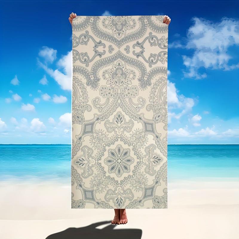 Vintage Paisley Floral Print Beach Towel Quick Dry Sand Resistant Towel Pool Yoga Boho Summer Beach Holiday Towel