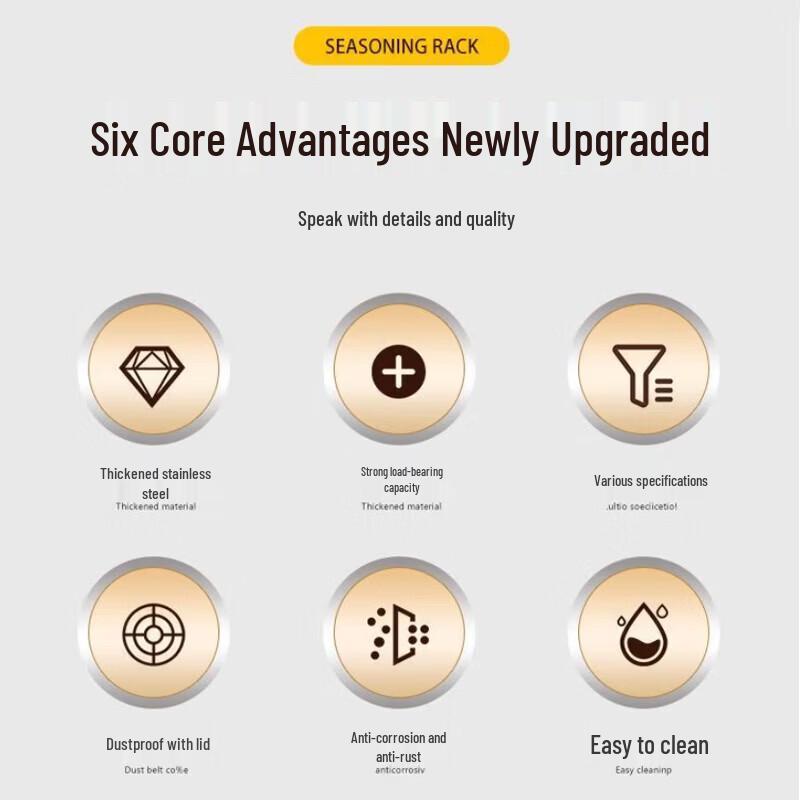 Kommersiell rostfri 12-facks kryddorganisatör med lock