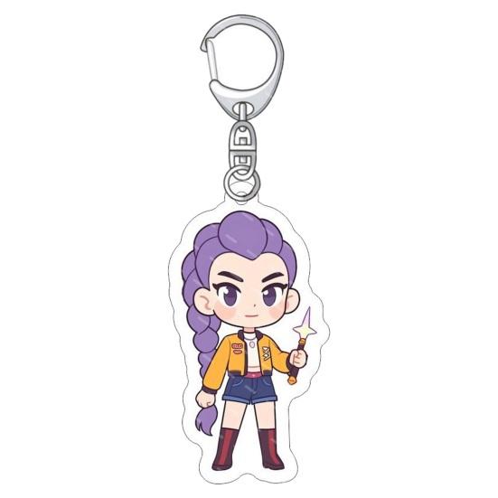 Keychain Pendant 3D Idol Group Design Portable Acrylic Keychain with Metal Lobster Clasp Waterproof Scratch-Proof Key