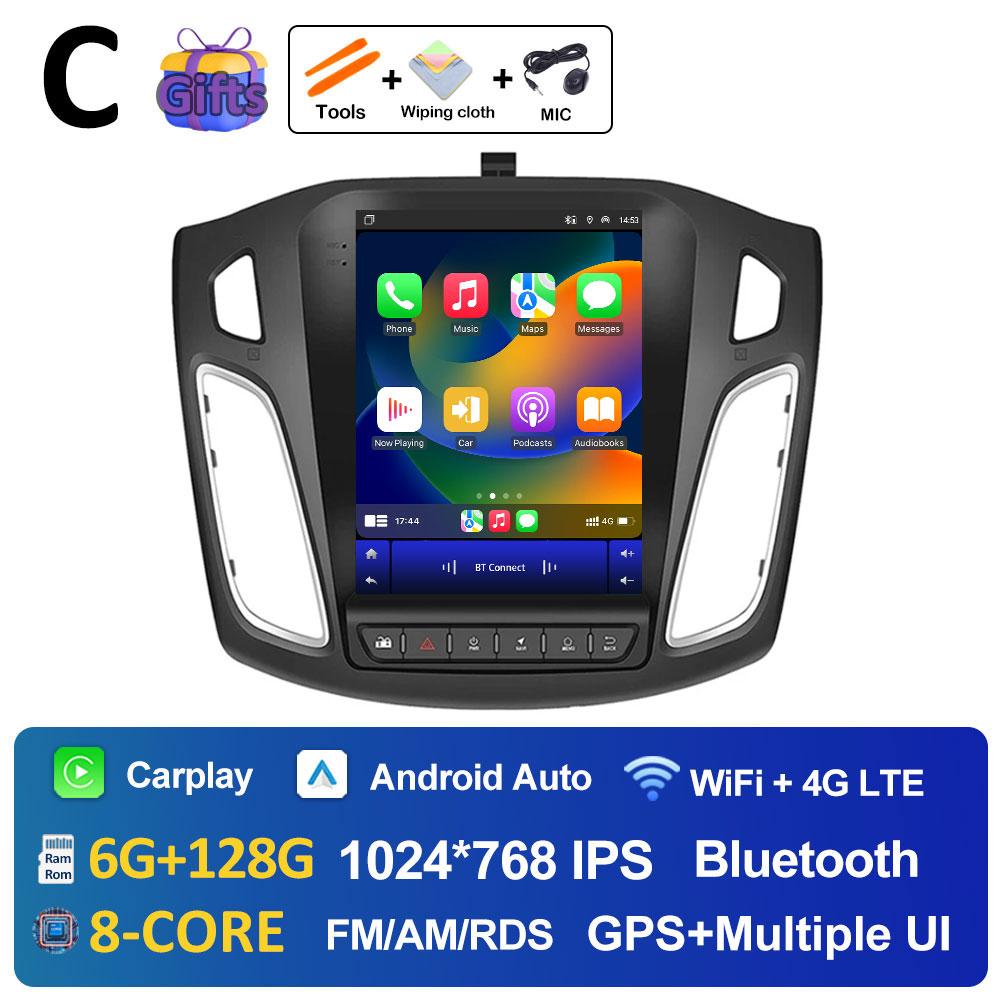 Android 14 Auto Radio Player  For Ford Focus 3 Mk 3 2011 2012 2013 2014 - 2019 DSP Stereo Cooling Fan 2.5D Touch Screen No 2 Din