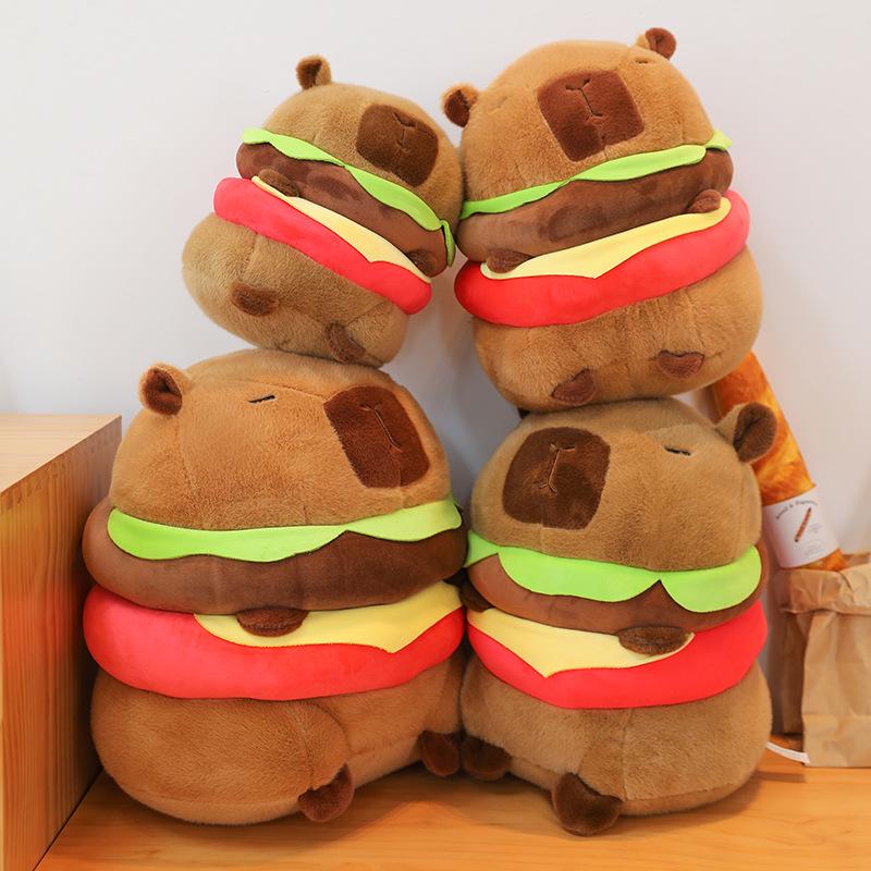 

Capybara Burger Plush Toy - Cute Capybara Stuffed Doll Pillow 20 cm (0.2 kg)