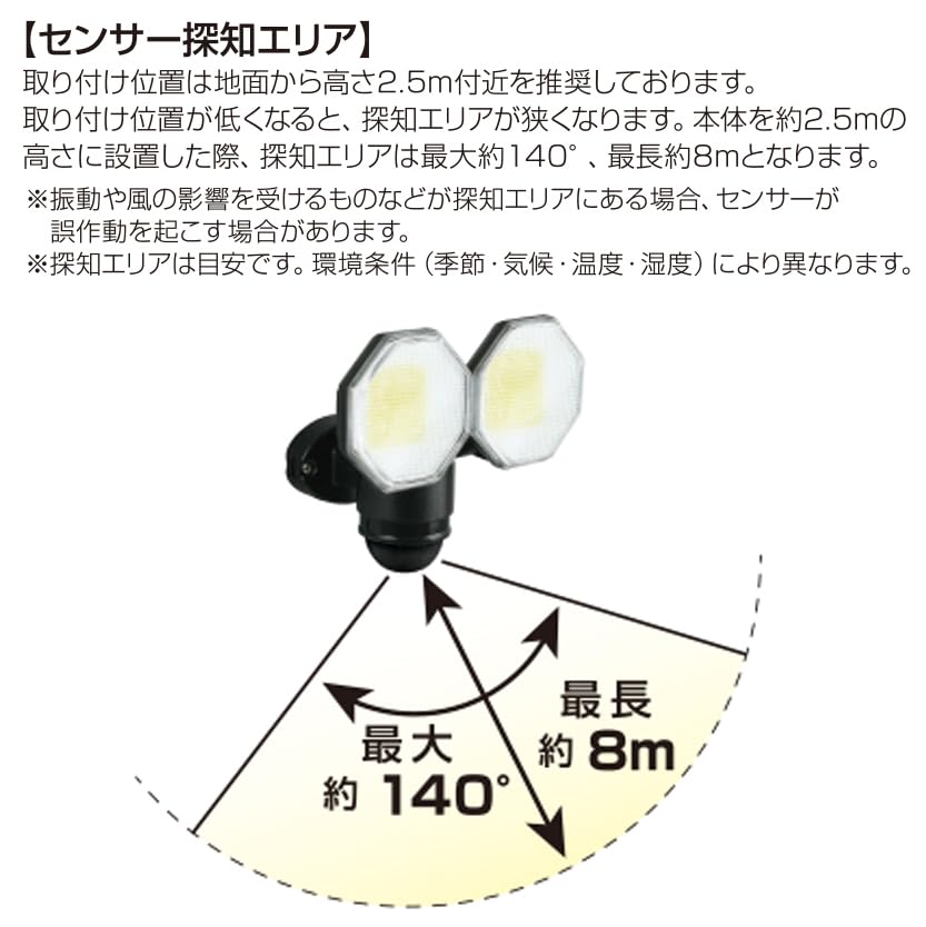 DAISHIN Sensor Outlet For Outdoor Use Human Sense LED AC 100V Type Power Supply Security Light Outdoor Light Waterproof Standard Rainproof Human