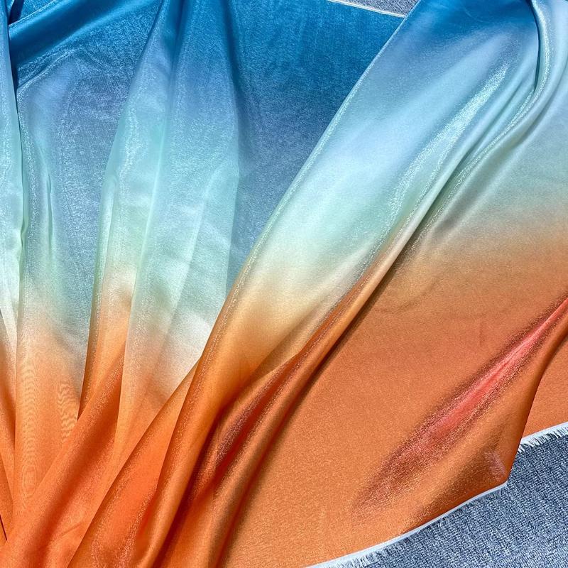 100x150cm Bark Wrinkled Thin Gradient Glitter Fabric for Dress Skirts Stage Costumes Sewing Glossy Needlework Decorative Cloth