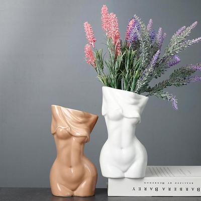Creative Body Art Vase Nordic Style Flower Arrangement Home Decor Living Room Ornament Ceramic Hydroponic Vase