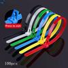 100PCS/LOT Detachable Reusable Nylon Ties Loosenable Adjustable Buckle Colored Plastic Cable Zip Ties
