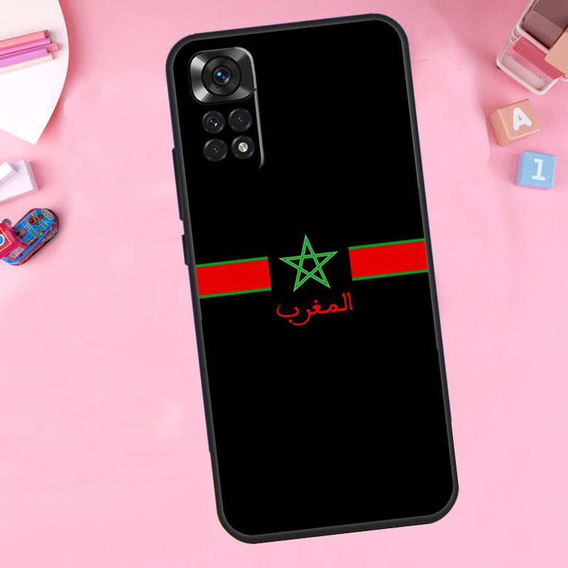 Morocco Flag Moroccan Phone Case For Xiaomi Redmi Note 11 10 9 8 12 Pro Turbo 9S 10S 11S 12S 9A 9C 10C 12C Cover