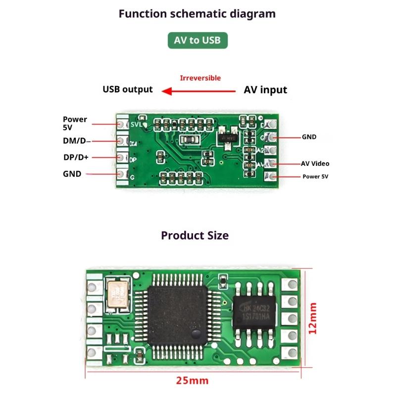 CVBS Composite Video To USB Digital Convert Module With Real Time Monitoring For Multiple Systems