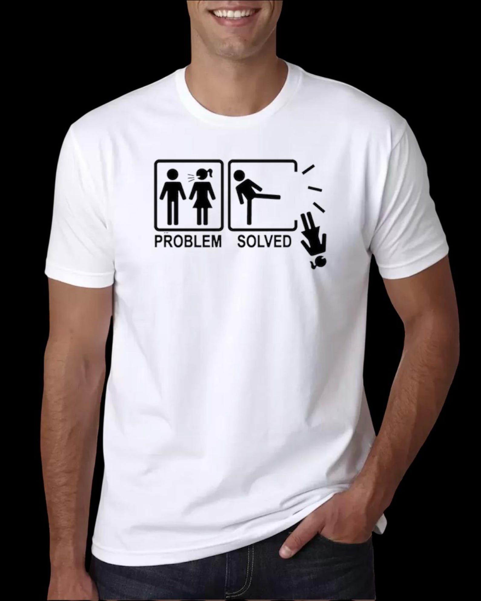 Problem Solved Funny Graphic T shirt 4XL