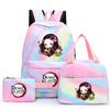 3ks/set Anime Demon Slayer Batoh pro dívky Chlapci Back To School Bag with Lunch Bag Student Bookbag Muži Ženy Cestovní taška Mochil