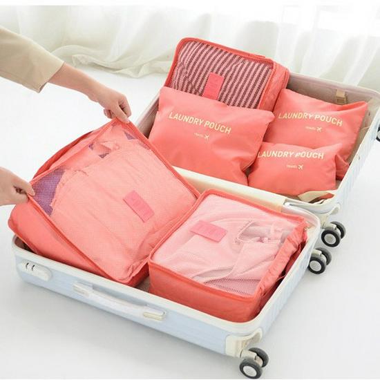 Oxford Cloth Travel Storage Bag Set - 6-Piece Organizer for Clothes & Underwear