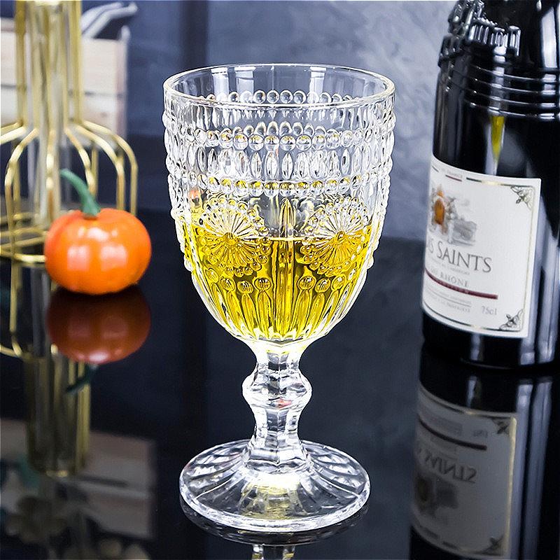 300ml/260ml Nordic Style Red Wine Glass Party Cocktail Glass Exquisite Transparent Relief Champagne Cup Bar Goblet Wine Utensils