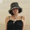 Allincomplete Denim Bleaching Safari Hat Black