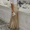 2025 Spring/Autumn Women's Long Sequin Midi Skirt - Europe & US Style