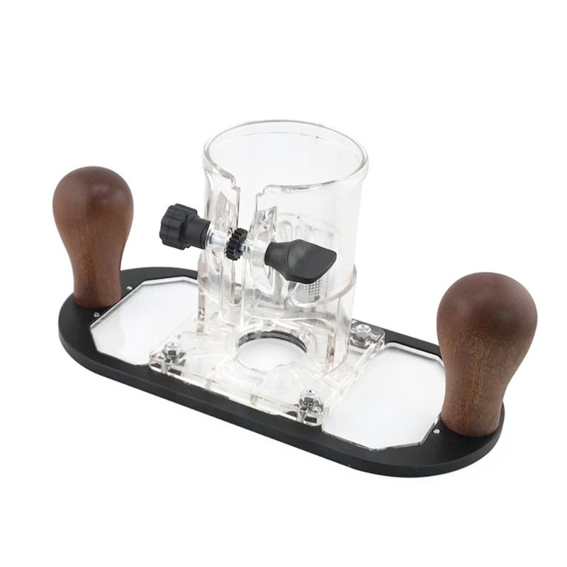 

High Strength Router Base Conversion Kit For 65mm Trimmers With Wood Handle Clear Acrylic Guard For Accurate Operation чёрный