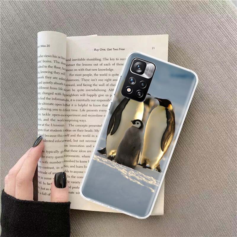 Penguins Love at the North Pole Phone Case For Redmi Note 13 12 Pro Plus 14 15 Pro 5G 11 11T 11E 11S 10 Pro 10S 9 9S Cover Cell