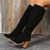 Large Size High-heeled Polished Boots Autumn and Winter New Tall Suede Fashion Boots Cowboy Women's Boots
